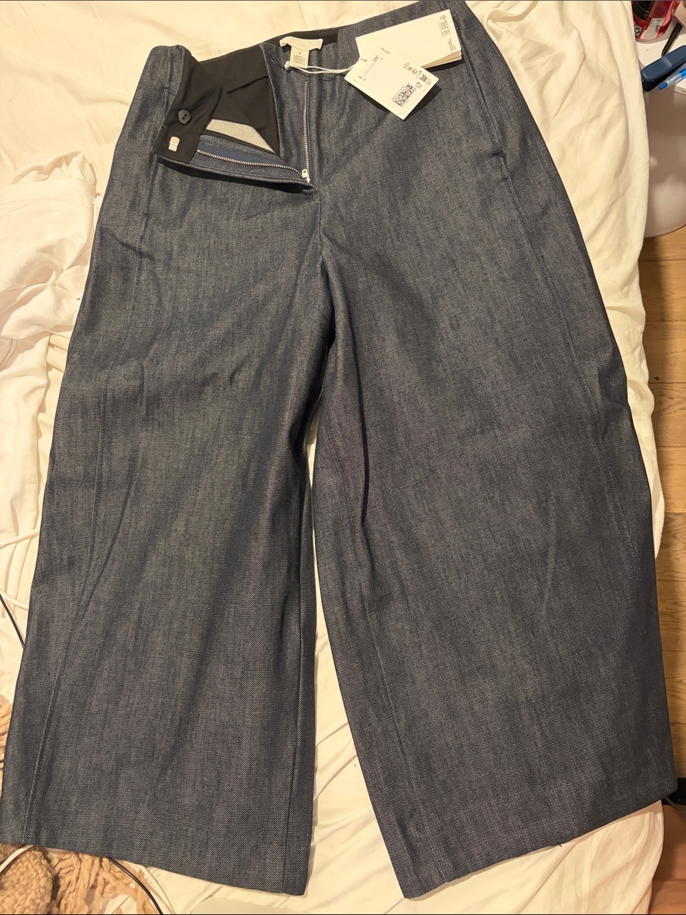 COS Wide-Leg Chinos in Denim Gray